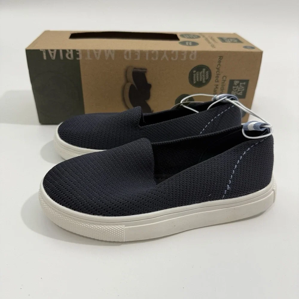 NEW Lily & Dan Toddler Recycled Material Flats Slip-On Sneakers Blue Size 9/10 - Picture 3 of 12